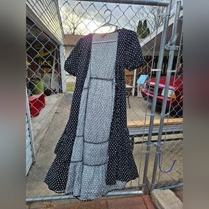 Knox Rose wrap dress. Black with white polka dots, size xs